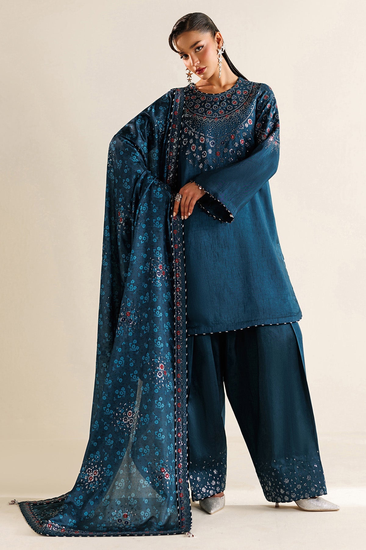 Embroidered Raw Silk UR-7062