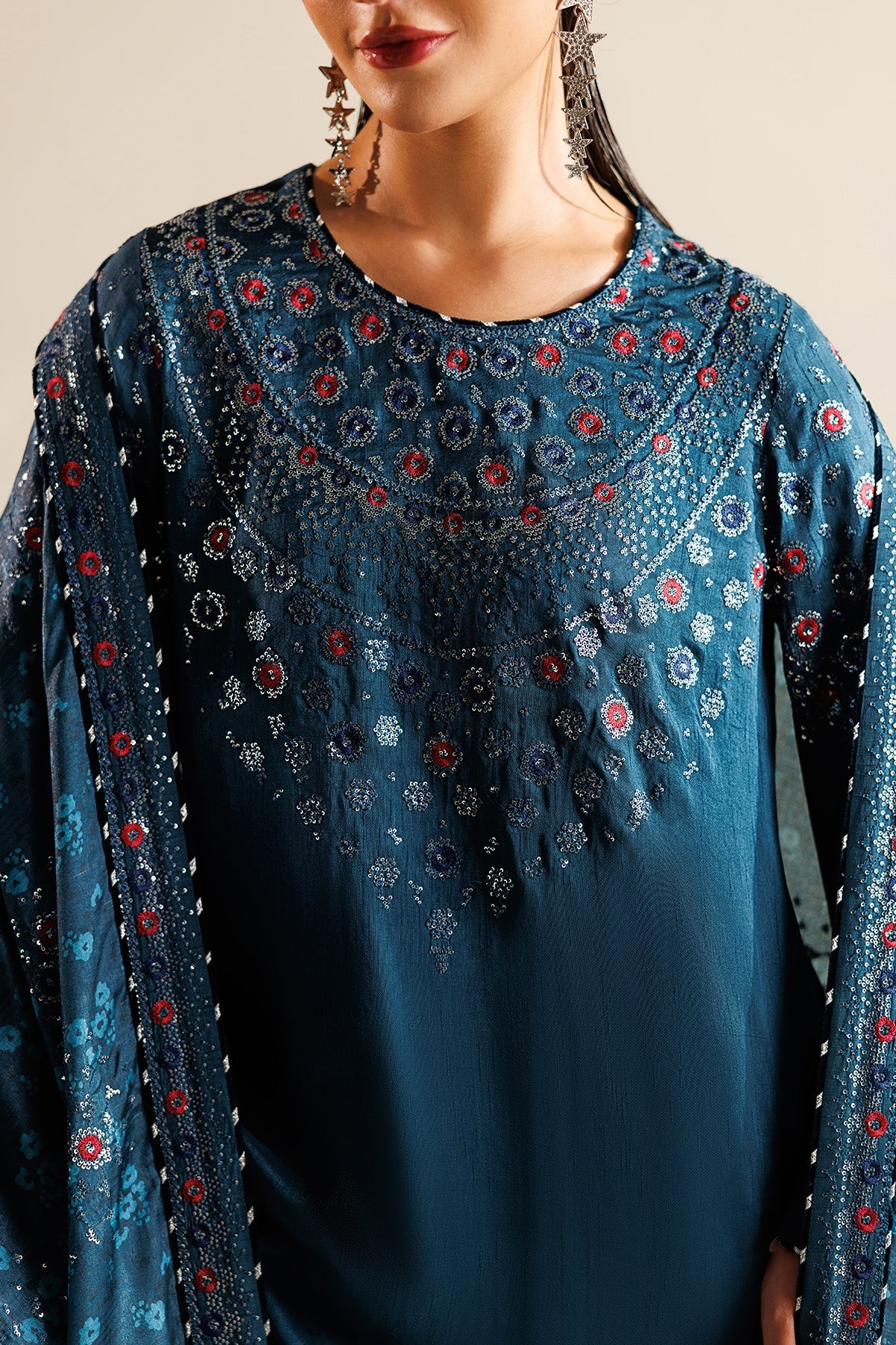 Embroidered Raw Silk UR-7062