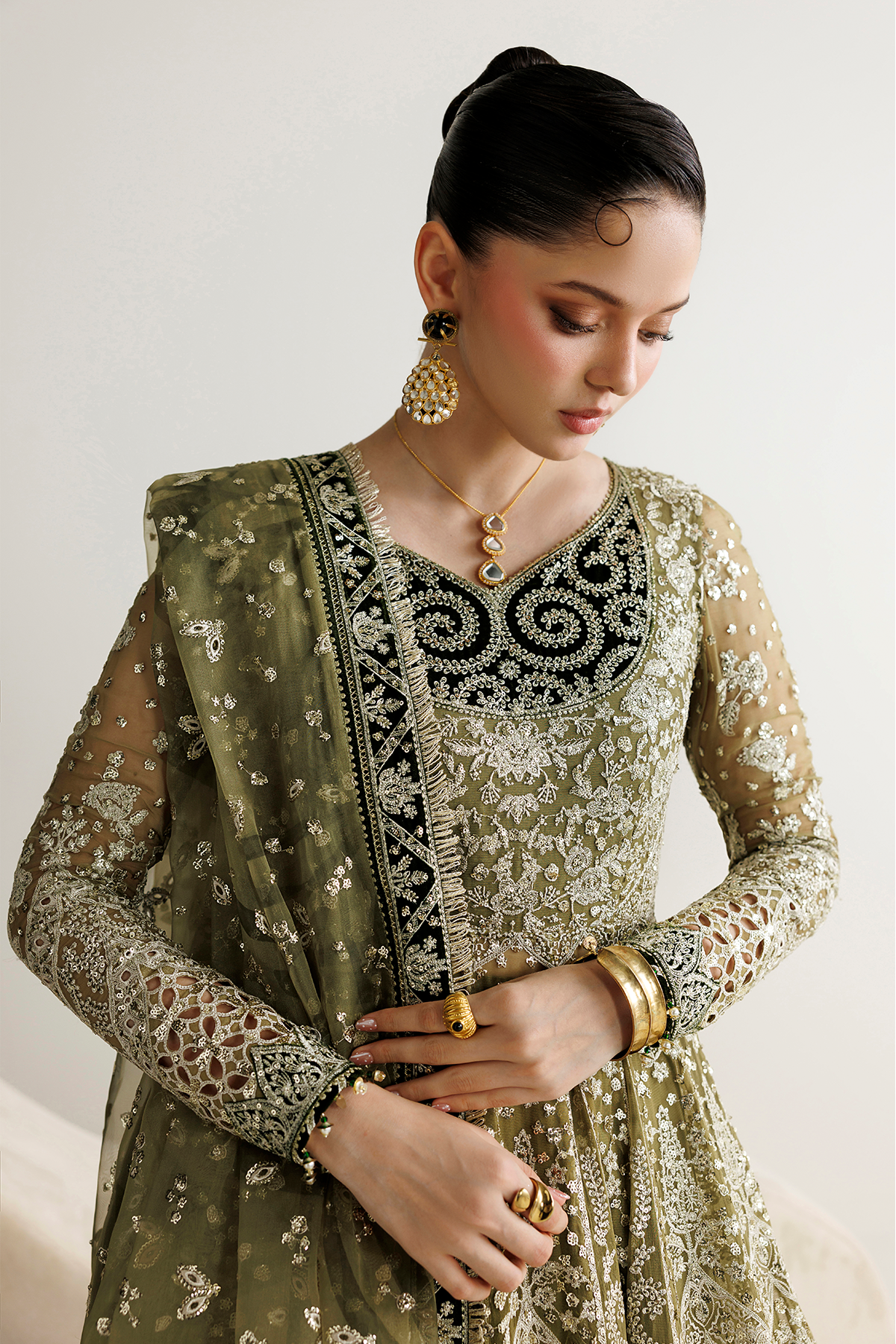 EMBROIDERED CHIFFON UC-3141