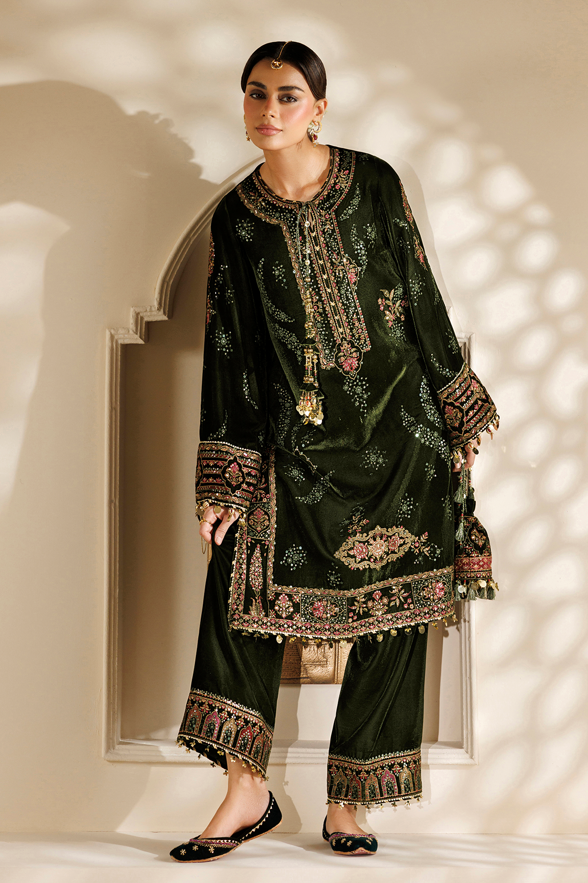 Embroidered Velvet Formal VF-2043