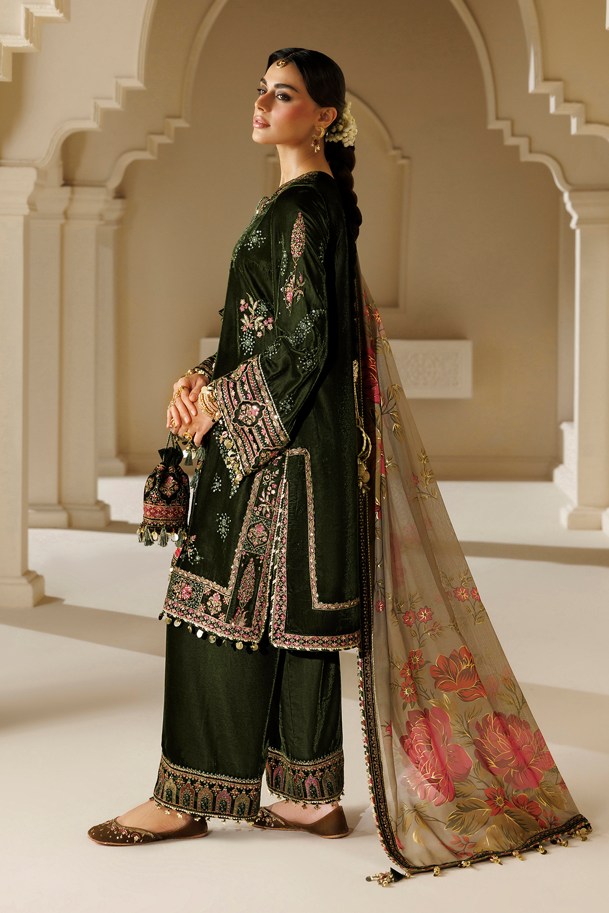 Embroidered Velvet Formal VF-2043