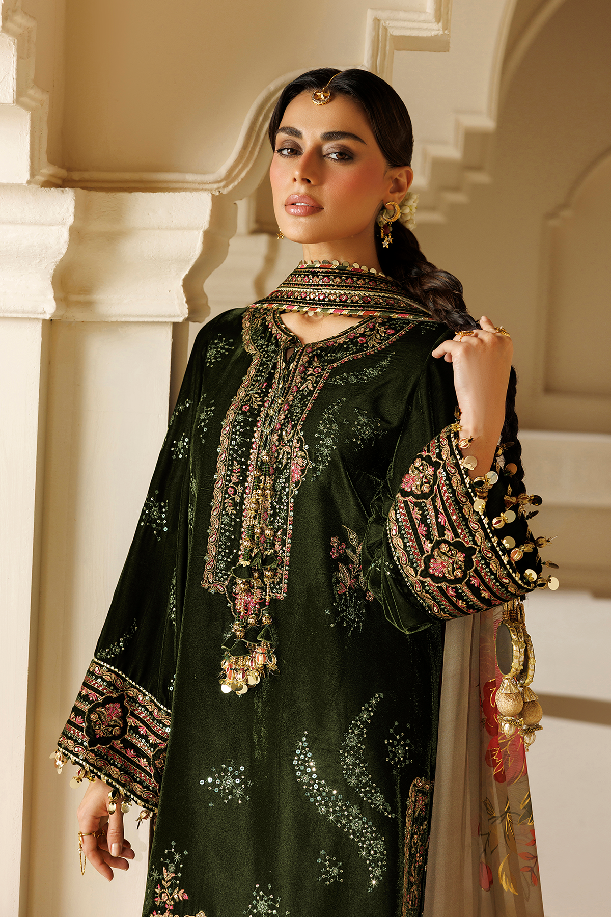 Embroidered Velvet Formal VF-2043