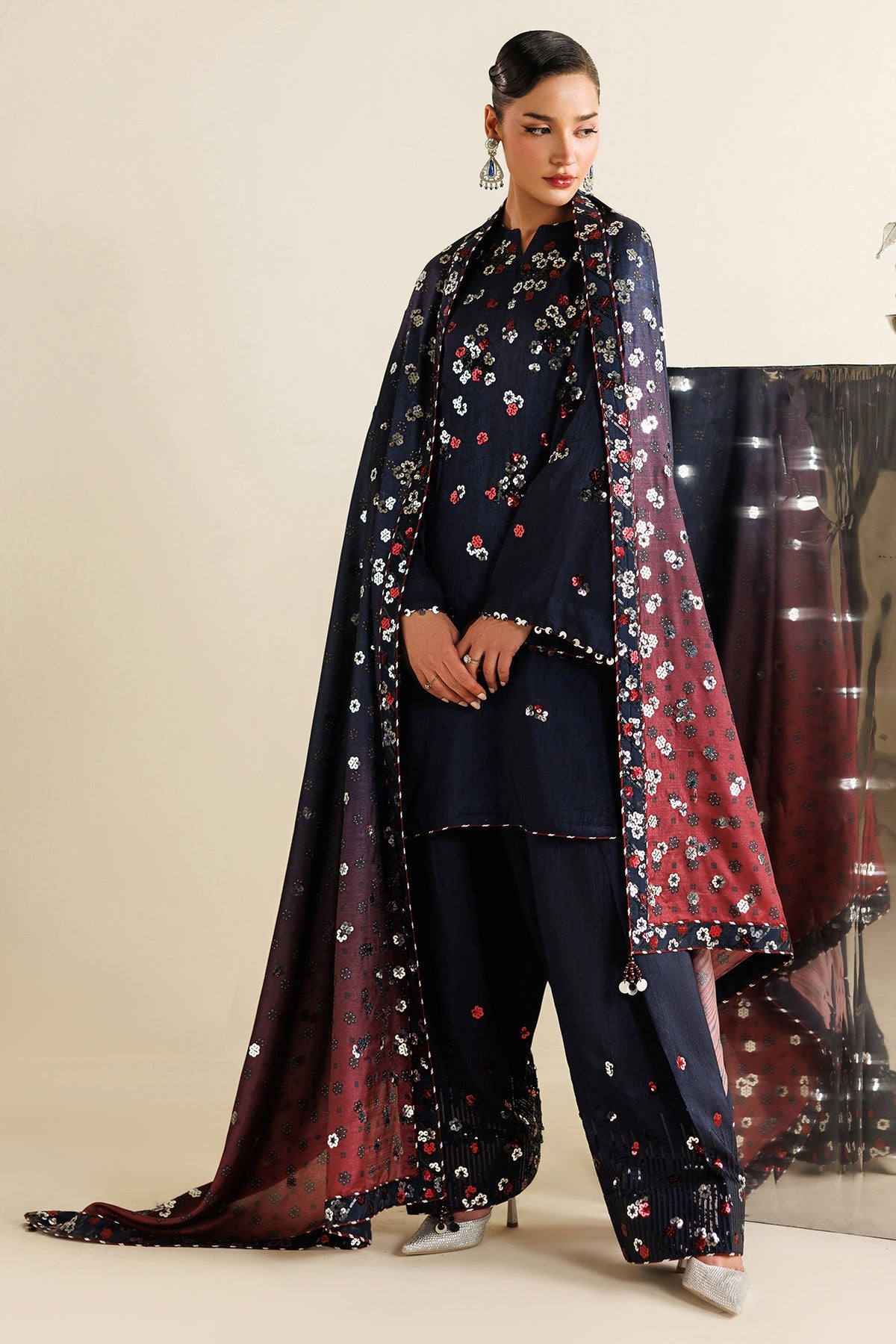 Embroidered Raw Silk UR-7064