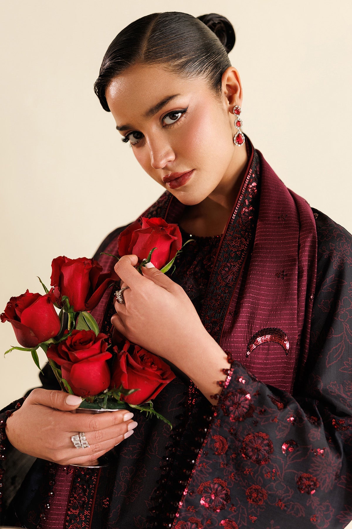 Embroidered Raw Silk UR-7068