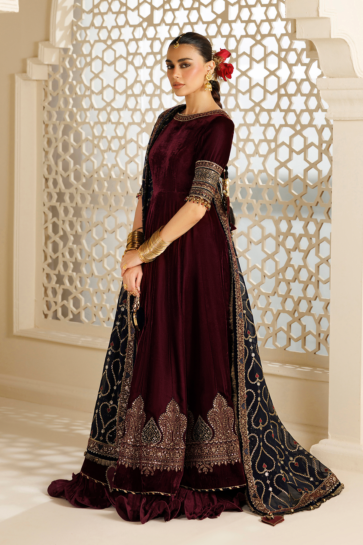 Embroidered Velvet Formal CVF26-D04