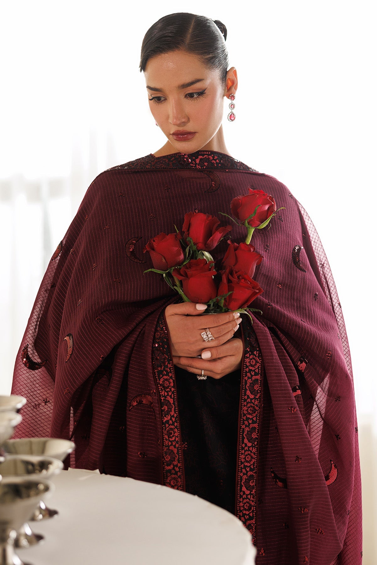 Embroidered Raw Silk UR-7068