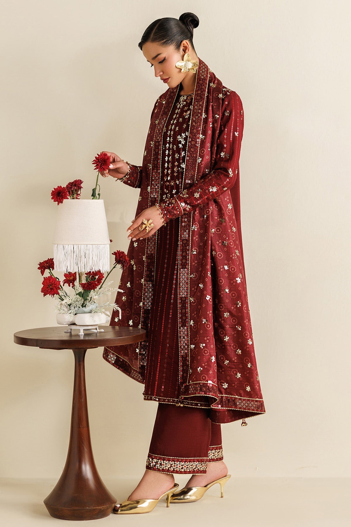 Embroidered Raw Silk UR-7070
