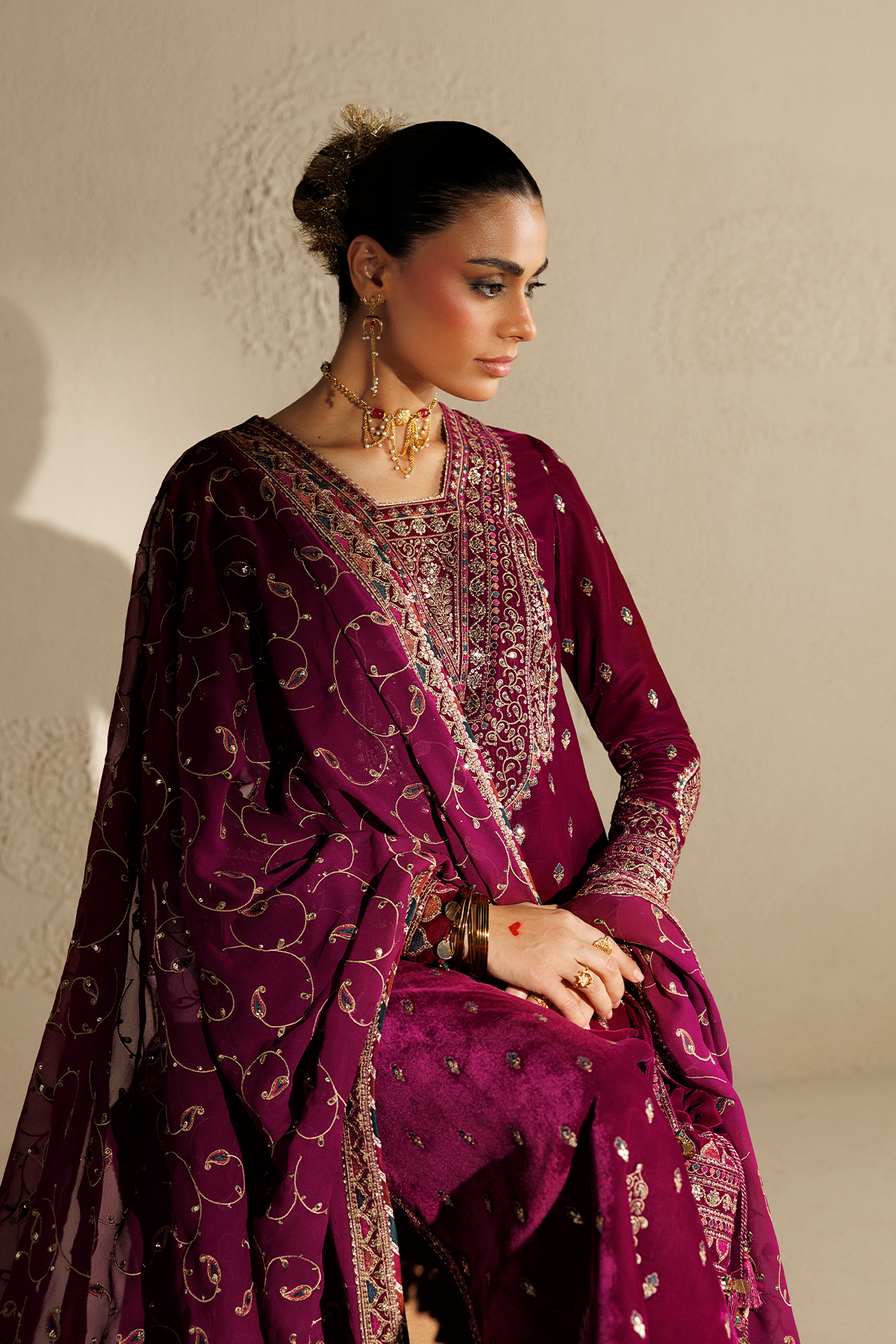 Embroidered Velvet Formal CVF26-D12