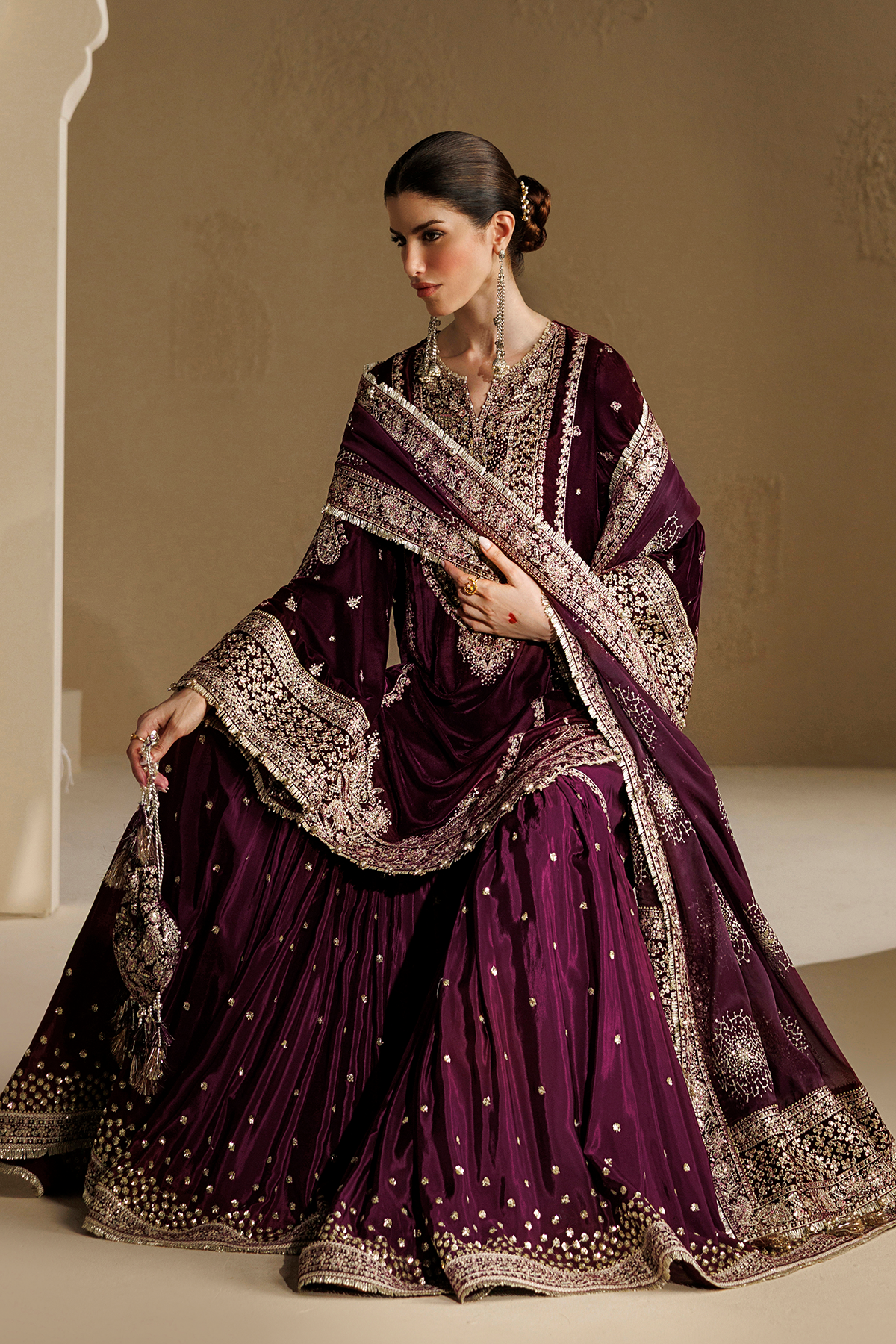 Embroidered Velvet Formal VF-2042