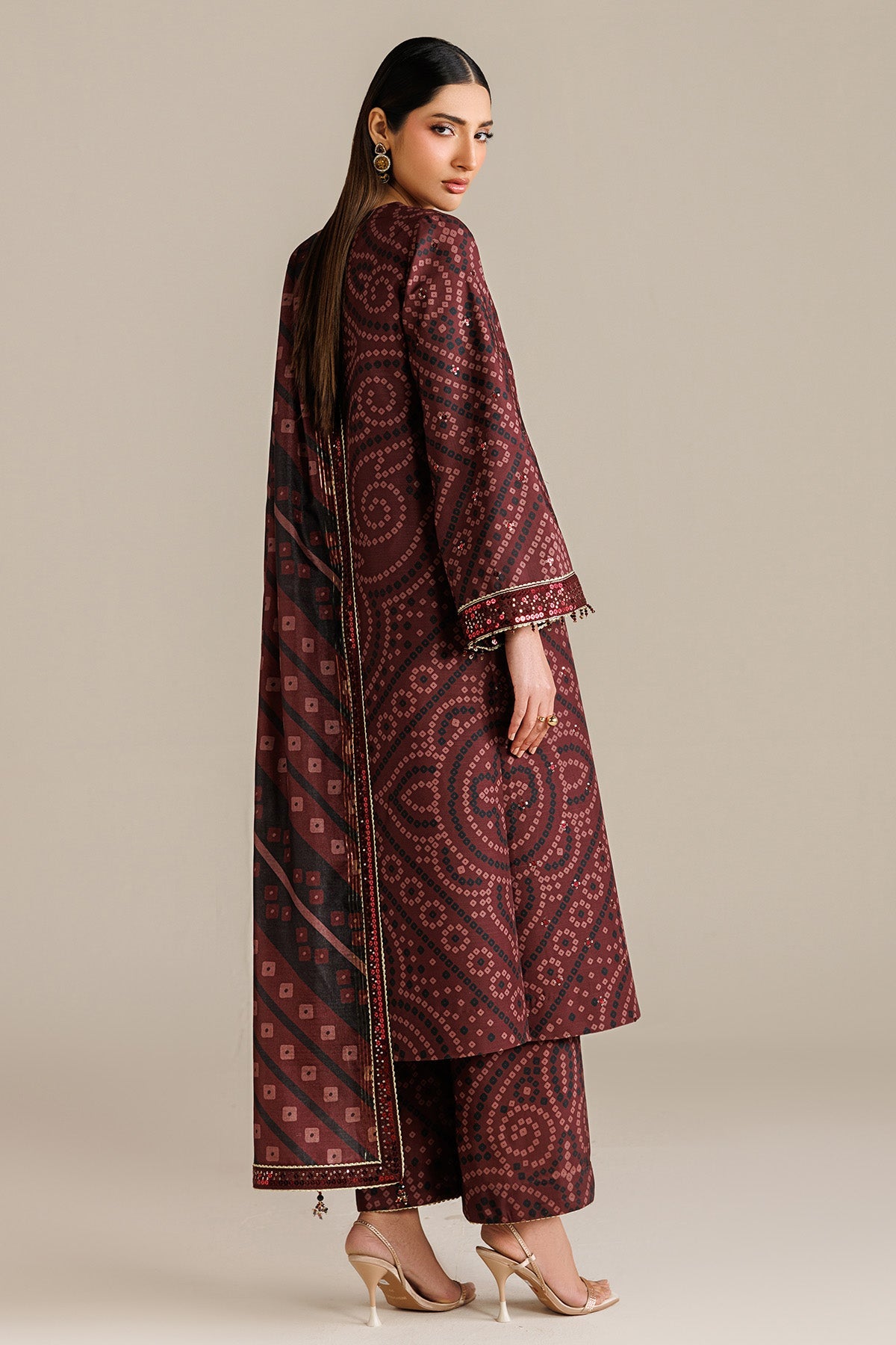 EMBROIDERED RAW SILK UR-7079