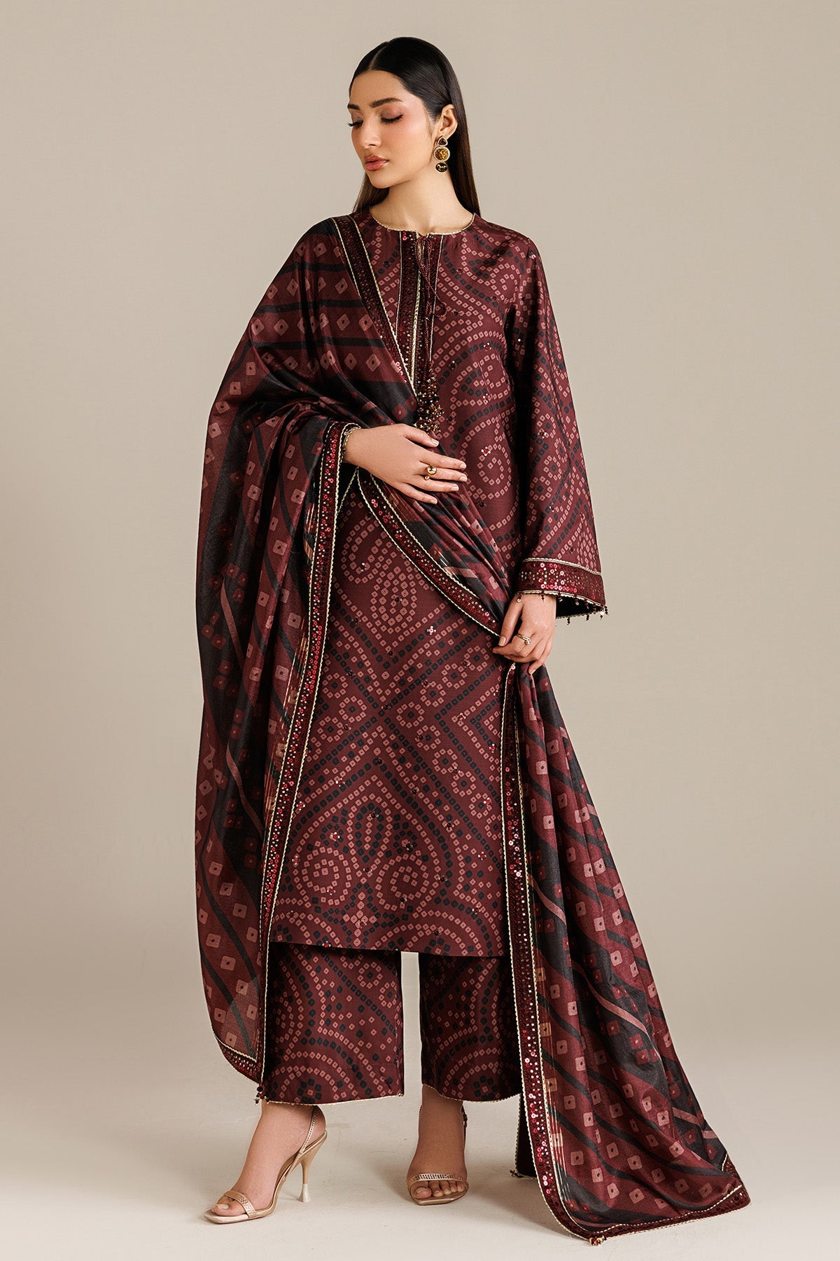 EMBROIDERED RAW SILK UR-7079