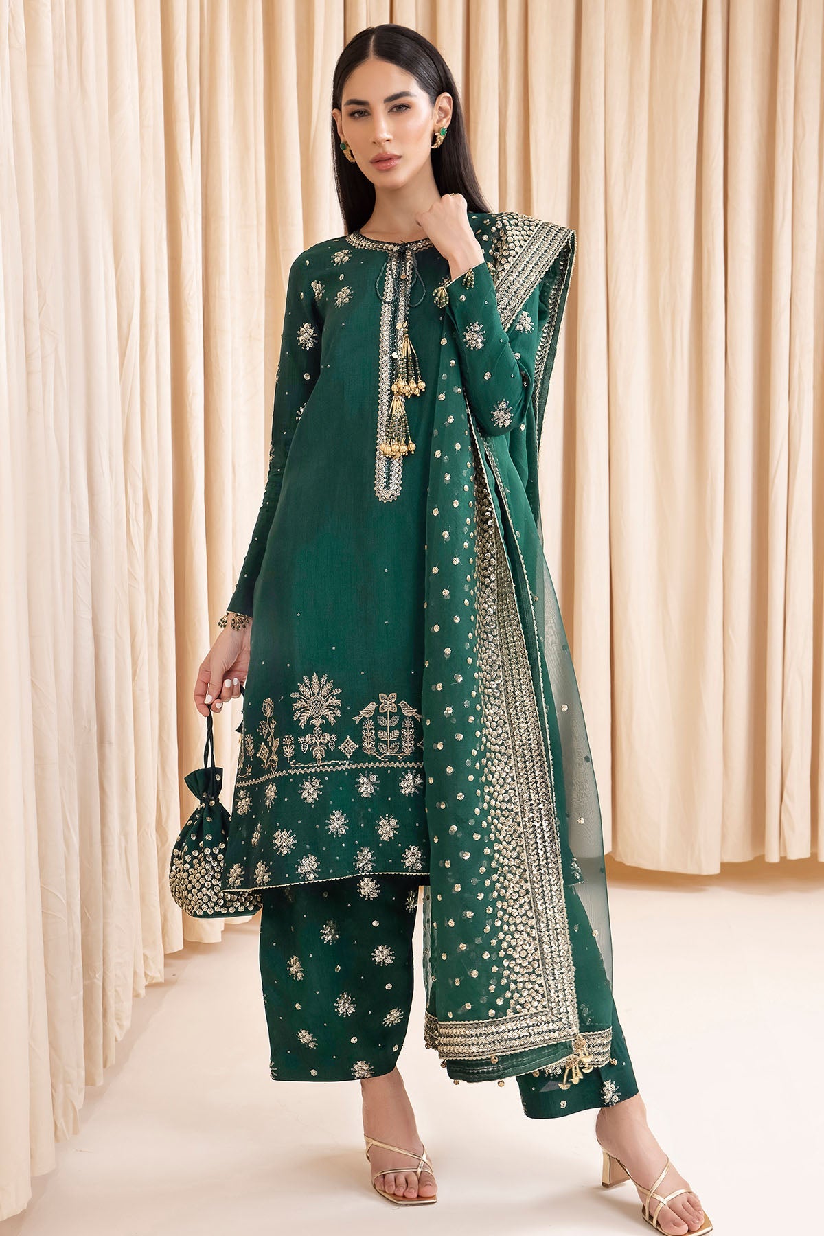 Embroidered Raw Silk UR-7003