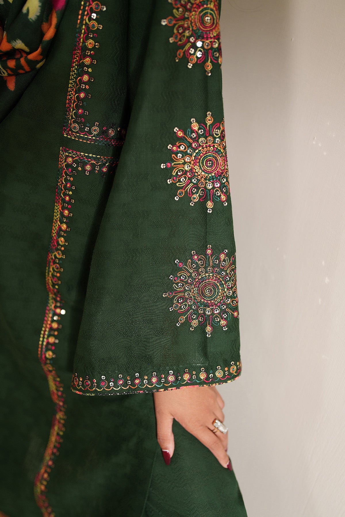 EMBROIDERED JACQUARD KHADDAR UW-0212