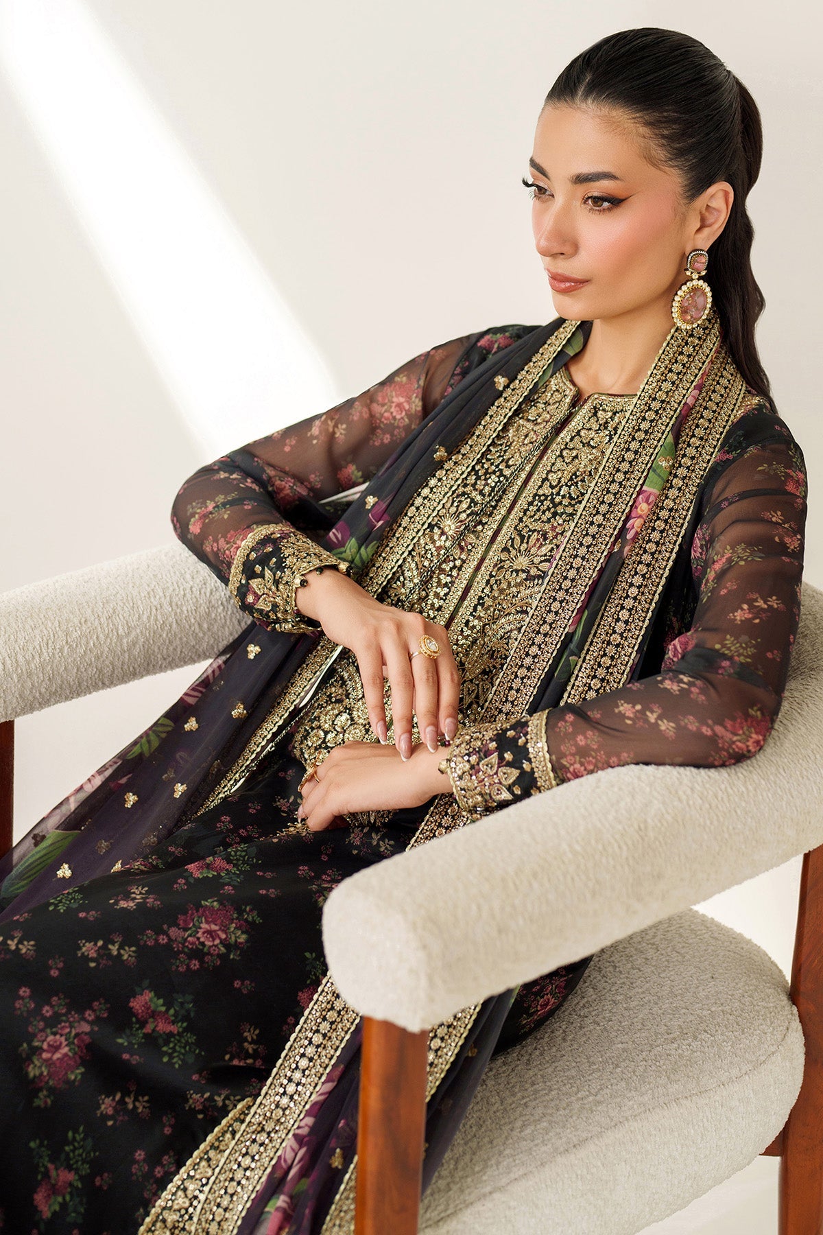EMBROIDERED CHIFFON UC-3083