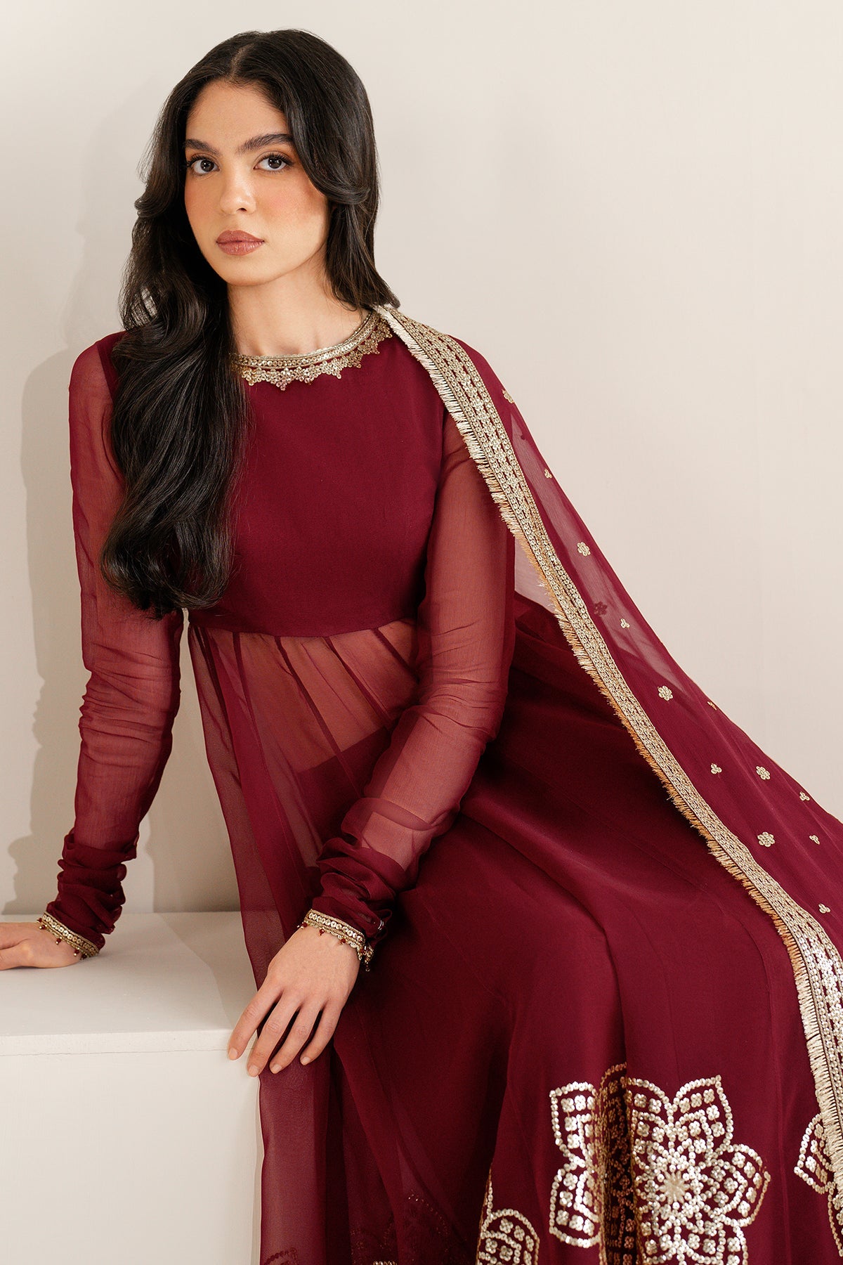 EMBROIDERED CHIFFON UC-3098