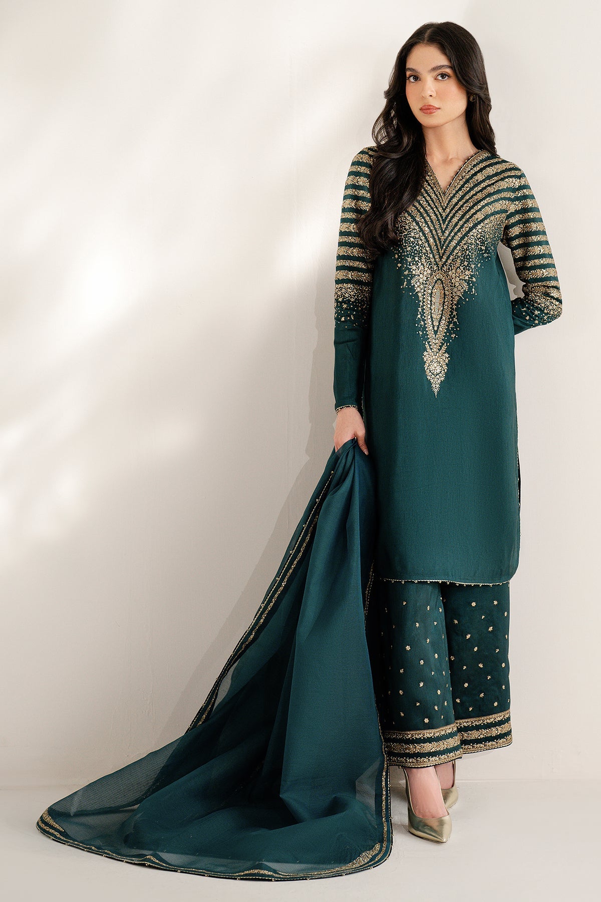 Embroidered Raw Silk UR-7056