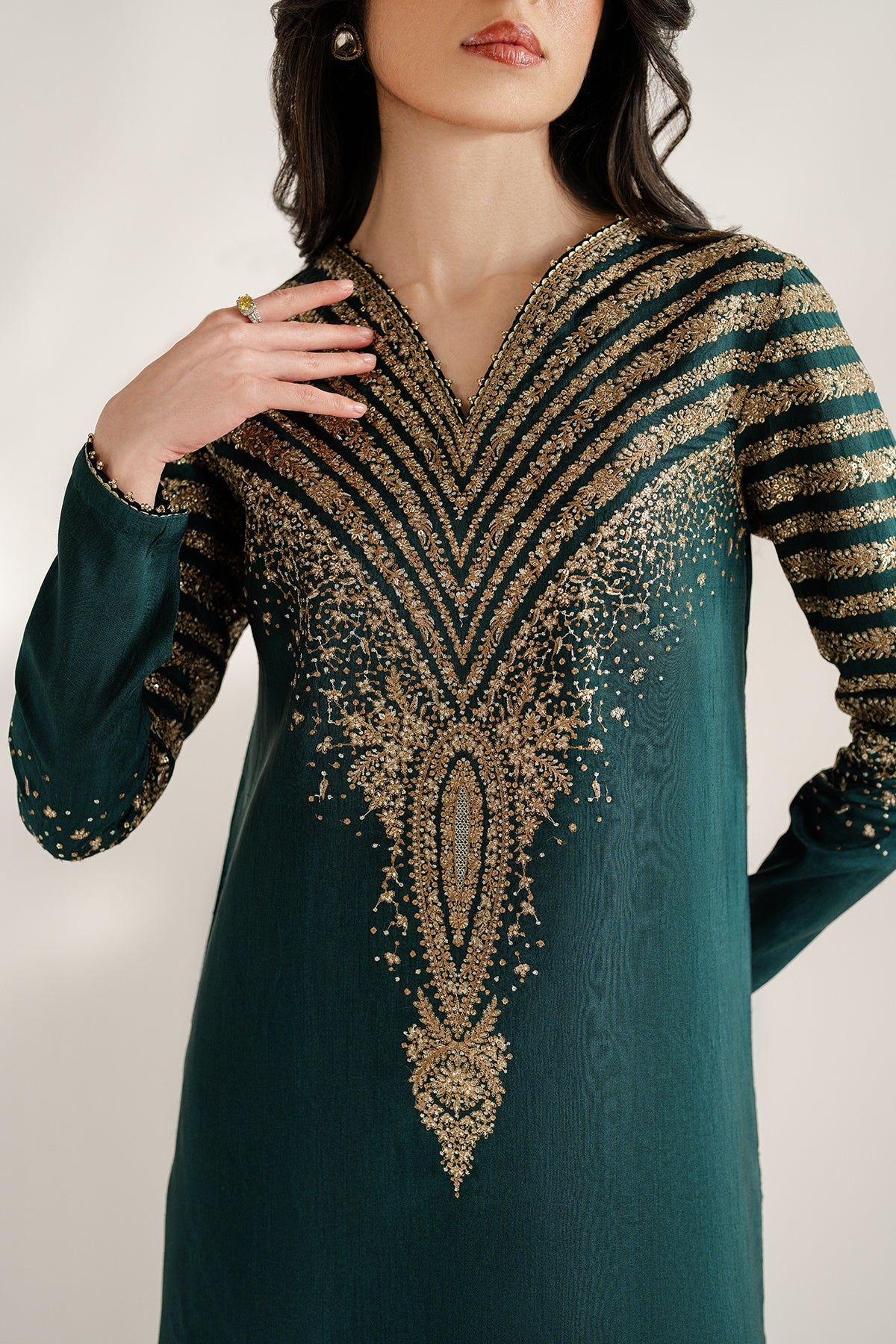 Embroidered Raw Silk UR-7056