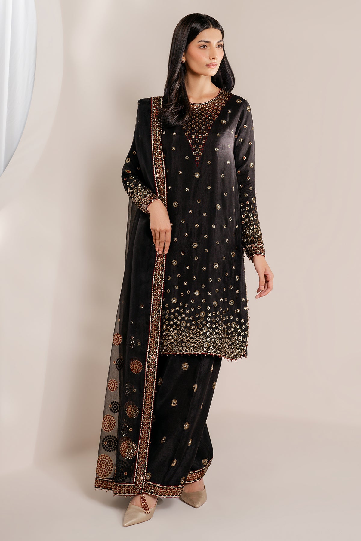 Embroidered Raw Silk UR-7054
