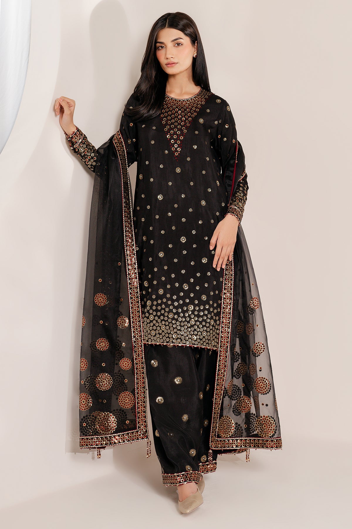 Embroidered Raw Silk UR-7054
